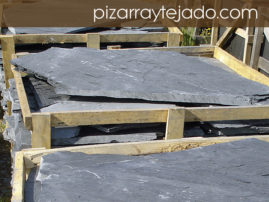 Foto de palet de pizarra natural de León.