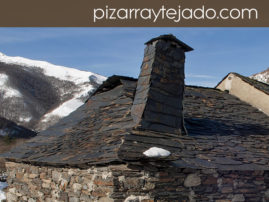 Fotografía de cubierta de pizarra tradicional de León.