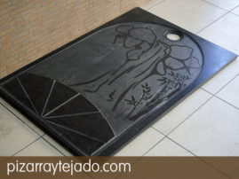 Plato de ducha de pizarra. Diseño personalizado. Pizarra natural.