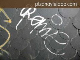Limpieza de graffitis sobre pizarra natural. Pizarra con tratamiento antigraffiti.