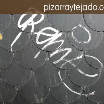 Limpieza de graffitis sobre pizarra natural. Pizarra con tratamiento antigraffiti.