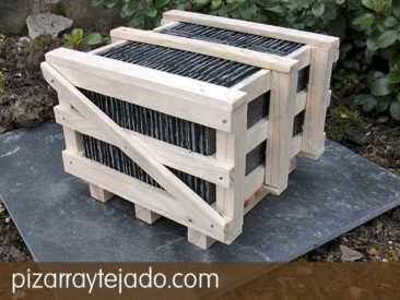 Palet de pizarra natural de León para tejados y cubiertas.pizarraytejado.com.