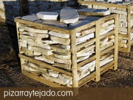 Preciosa cuarcita decorativa para fachadas. Palet de cuarcita nacional.