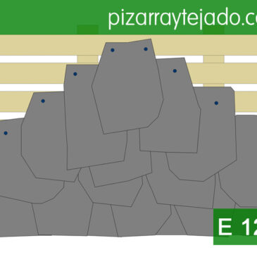 Colocación pizarra rústica o granel E12+. Pizarra en rama.