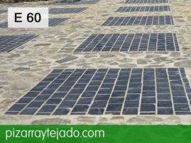 E60 pizarra para suelos exteriores. Pizarra trabajada y pizarra irregular.