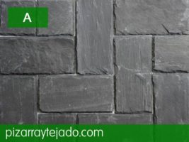 Colocación de azulejos de pizarra decorar interior y exterior.
