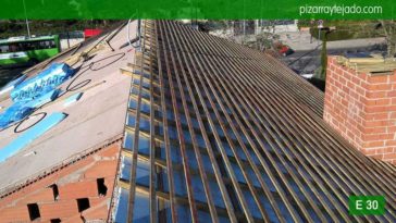 Cubierta de pizarra Madrid. Tejados Madrid. Montaje de triple rastrel. Cubierta de pizarra en Madrid. Pizarra Sierra de Madrid.