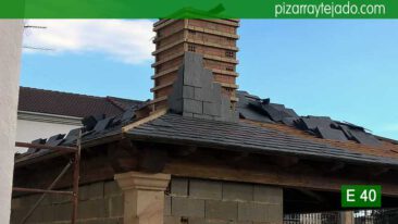 Colocación de pizarra en tejado en Palencia. E 40 Pizarra para tejado de montaña.