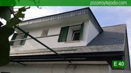 Piedra pizarra E40 Alta Montaña. Pizarra del Bierzo (León). Detalle de remates de pizarra en cubierta de pizarra natural Madrid (Cerceda, Moralzarzal).