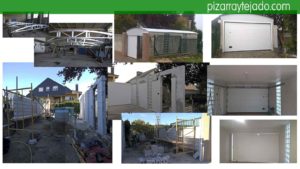 Fases de construcción de cochera con doble puerta. Tejados y reformas Bierzo.