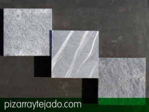 Diferentes tratamientos superficiales de la placa de pizarra superficial. Superficie pizarra.