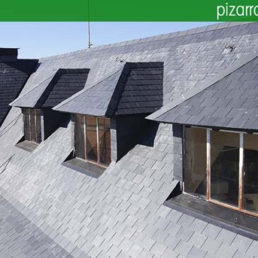 Preciosas mansardas en tejado rehabilitado de pizarra natural. Guadarrama pizarra.