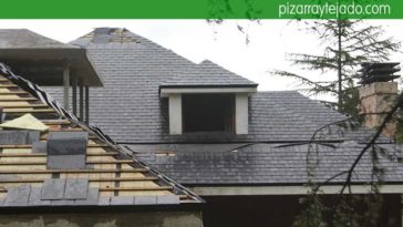 Colocación de cubierta de pizarra con aislamiento térmico y doble rastrel. Gijón pizarra.