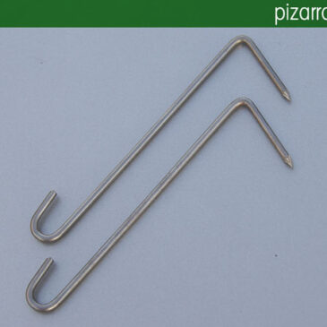 Ganchos para pizarra de acero inoxidable especiales para tejados, cubiertas y fachadas de pizarra.