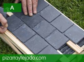 Composición de mini pizarra azulejos.