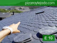 Remate de tejado con pizarra rombo de León. Pizarra de calidad.