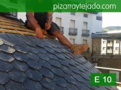 Maestro pizarrista colocación pizarra Euskadi. Obra en Donostia.