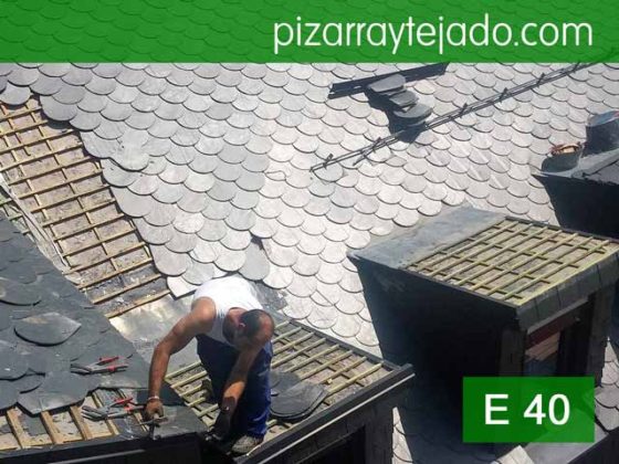 Pizarra Asturias. Colocación de pizarra en hotel de estación de ski de San Isidro León.