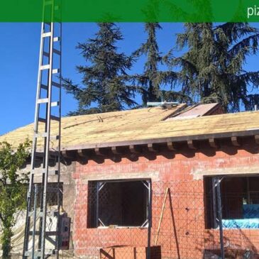 Colocación de tejado pizarra natural Madrid. Montaje de doble rastrel para tejado de pizarra 50x25. Tejados de pizarra.