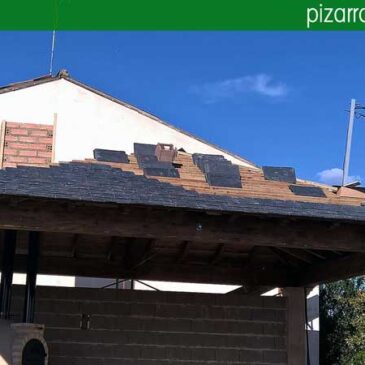 Colocación pizarra Palencia. Pizarra negra para tejado de montaña.