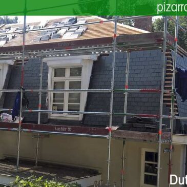 Calidad de pizarra para cubierta de pizarra. Obra en België. Pizarra para cubierta de pizarra.